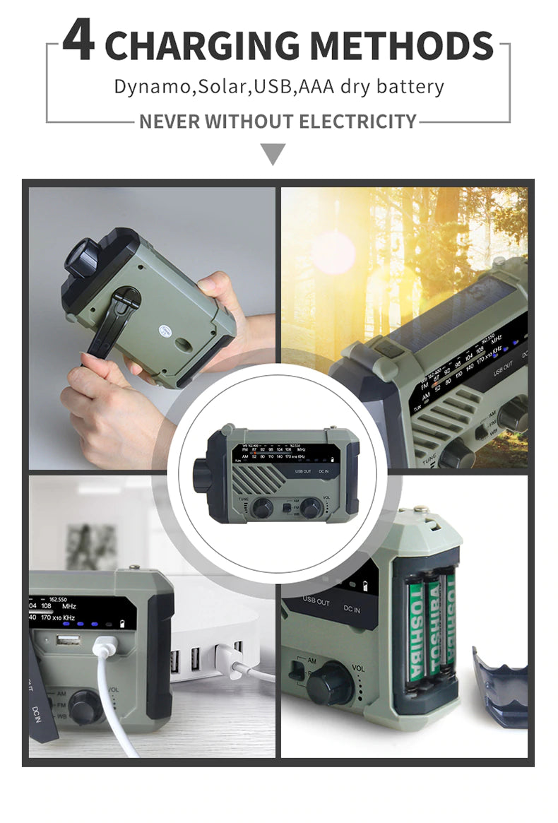 HSJIA - Emergency Solar Power and Crank Radio/Flashlight