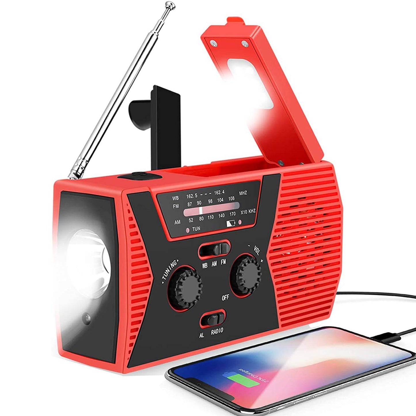 Our 5 in 1 Outdoor Portable Solar Crank AM FM Radio