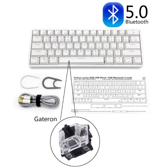 Skyloong GK61 - Bluetooth LED Backlit Gaming Mechanical Keyboard