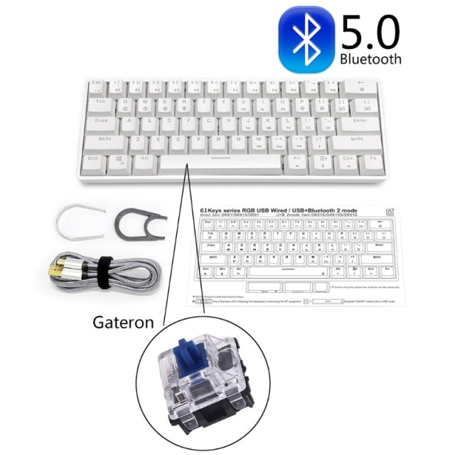 Skyloong GK61 - Bluetooth LED Backlit Gaming Mechanical Keyboard