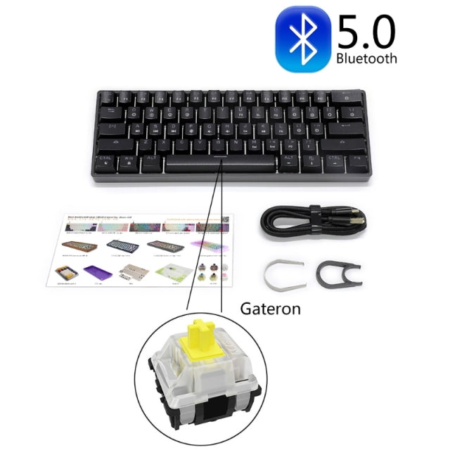 Skyloong GK61 - Bluetooth LED Backlit Gaming Mechanical Keyboard