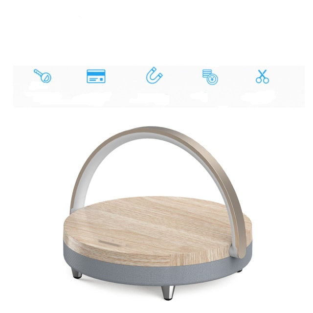 Our Woodgrain Phone Charger/Bluetooth Speaker