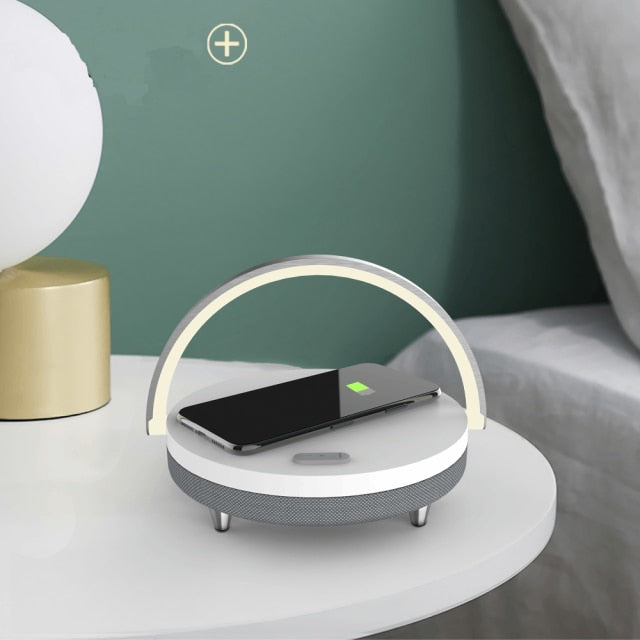 Our Woodgrain Phone Charger/Bluetooth Speaker